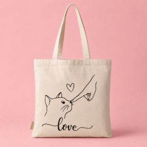 Tote bag Prada. Divertida linda, de algodão reciclado. Presente menos de 10€