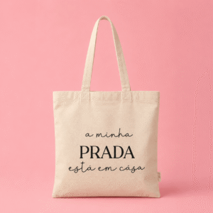 Tote bag Prada. Divertida linda, de algodão reciclado. Presente menos de 10€