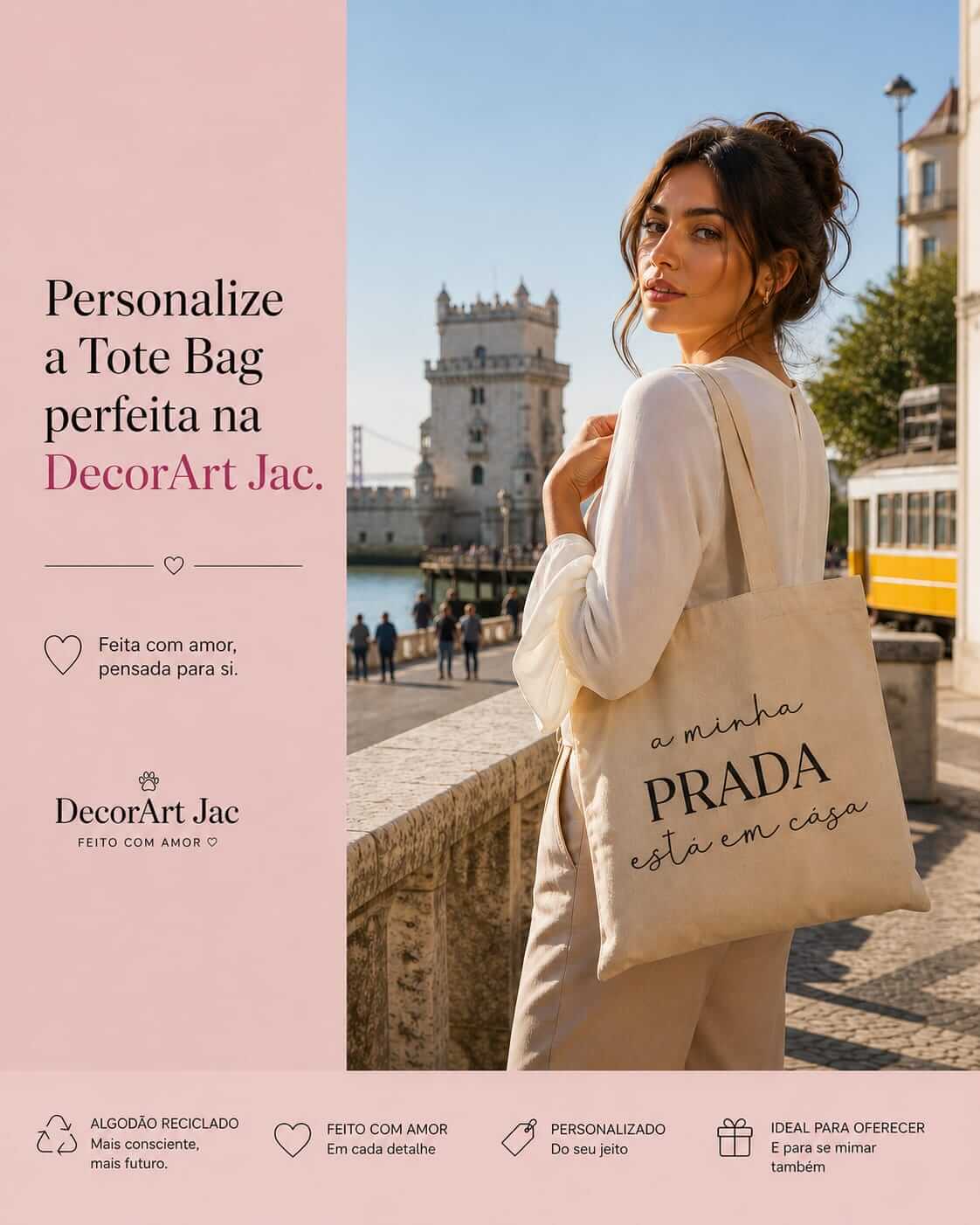 Personalize a tote bag perfeita para si ou para presentear