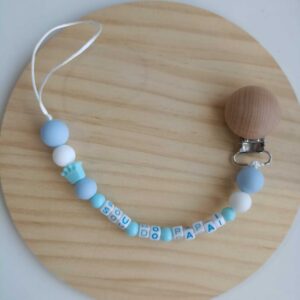 Prendedor de Chucha para bebés com frase: sou do papai