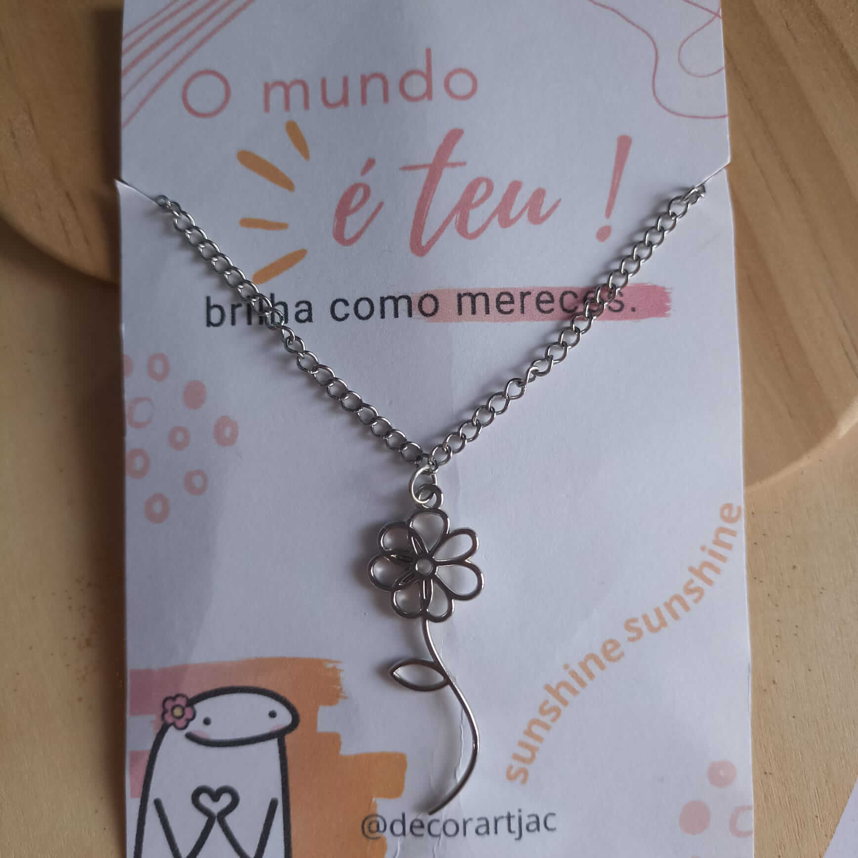 colar de flor prata Fio de Flor, aço inoxidável, acessório perfeito para oferecer